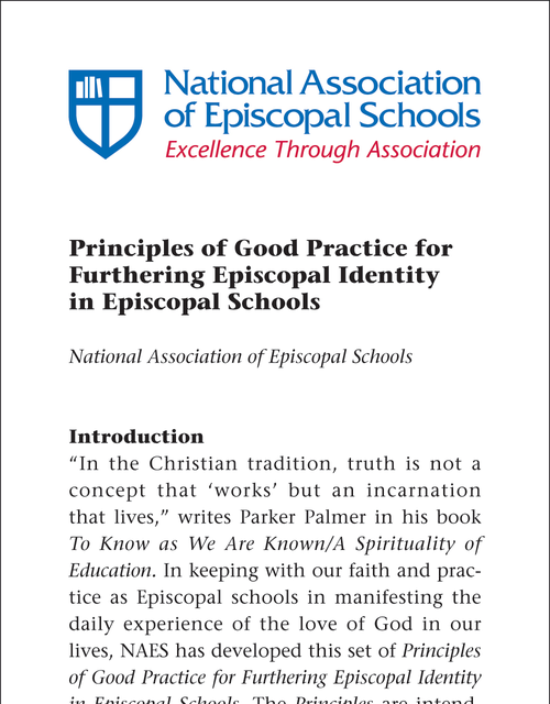 PGP for Furthering Episcopal Identity in Episcopal Schools