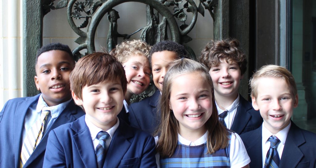 group of school children smiling